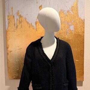 Talbots Wool Black & Metallic Blazer Size 16